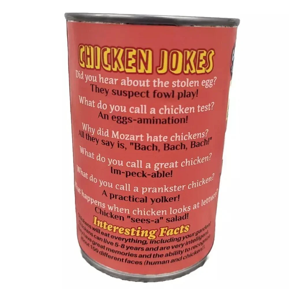 NEW Funny Novelty Gift Canned Chicken Farm Animal Plush Toy